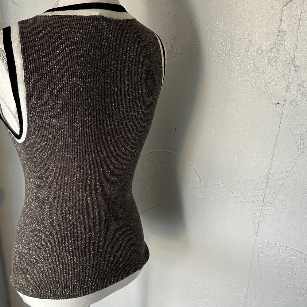Moth by anthropology gray and White Ribbed Tank Top - Picture 4 of 14